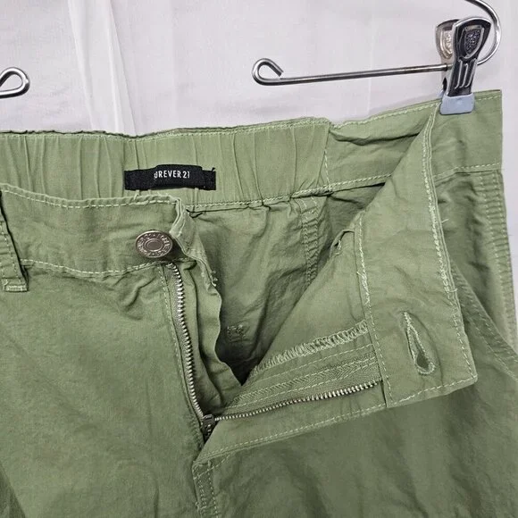 Forever 21 Olive Green Cargo Pants Gorpcore Hiking Utility L - Picture 7 of 12